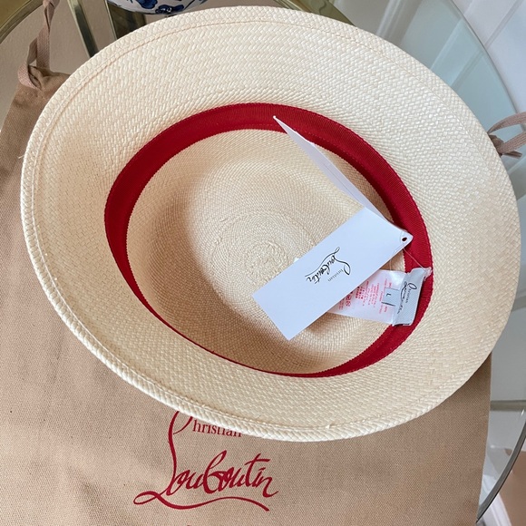 Christian Louboutin Leather-Trim Studded Bucket Hat $590 NEW - Picture 3 of 14